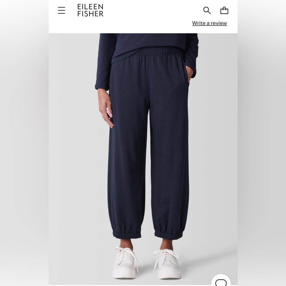 Eileen Fisher - Dark Navy Blue Ankle Lantern Pants -Joggers XL